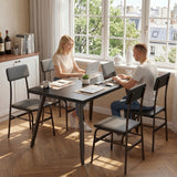Asofer 5 Piece Dining Table Set with Upholstered PU Chairs, Kitchen Table and Chairs Set for Small Space, Black