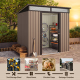 Storage Shed With Sliding Doors and Large Capacity for Your Home - Brown