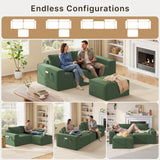 Lofka 80" Sectional Sofa l Shape,Green Couches for Living Room,Deep Seat Cloud Couch No Assembly Required