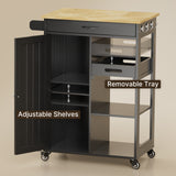 Midsize Food Truck with two shelves - Black