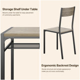 Dining Table Set for 2, 3 Piece Kitchen Table and Chairs Set for Dining Room & Kitchen-Gray