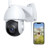 Voger Security Camera Outdoor 360 View WiFi Home IP66 Waterproof 1080P Night Vision Motion Detection and Two-Way Audio White
