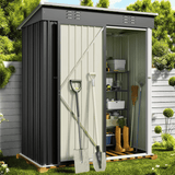 5' x 3' Outdoor Storage Shed Clearance with Lockable Door for Backyard and Garden in Dark Gray