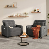 Asofer Sofa Bed Chair, 3 in 1 Convertible Futon Couch, Adjustable Backrest, Breathable and easy to clean, Dark Gray