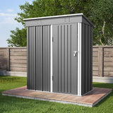 Asofer 5'x3' FT Storage Shed, All-Weather Metal Utility Tool Shed with Single Lockable Door for Backyard Patio Garden Farmhouse Outdoor Use, Dark Gray