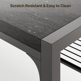 Dining Table Set for 6 , 7-Piece Kitchen Table Set for Small Space, Apartment, Kitchen, Dining Room, Space-Saving - Black