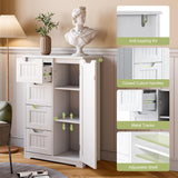 Short Pantry Storage Cabinet, Noelse 33'' Small Kitchen Pantry with 4 Drawers 3 Shelves and 1 door for Kitchen Dining Room and Bathroom