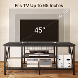 59.8 "L TV Stand Entertainment Center for TV up to 65 inch, with Storage Shelves for Living Room - Black