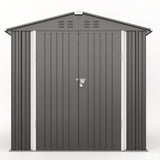 Asofer Shed and Outdoor Storage Clearance, 6' x 4' Steel Shed for Outside, Anti-Corrosion Storage House, Gray