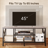 59.8 "L TV Stand Entertainment Center for TV up to 65 inch, with Storage Shelves for Living Room - Gray