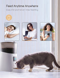 Faroro Automatic Cat Feeder 2.4G WiFi Enabled Smart Food Dispenser for Cats and Small Dogs with App Control, Programmable Timer, Distribution Alarms and Voice Recorder Up to 15 Meals per Day 6L