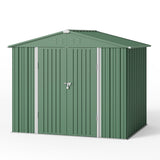 Asofer 8 x 6 ft. Outdoor Storage Shed with Lock, Galvanized Metal Tool Garden Shed Storage with Air Vent for Patio, Lawn