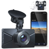 Dash Cam 1080P Full HD Front and Rear 3 Inch Car Cam 170°Wide Angle Screen, Black