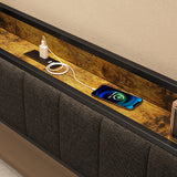 Daybed with Trundle, Twin Day Bed Frame with Storage Headboard and Charging Station, Sturdy Metal Sofa Bed with Pull-Out Trundle for Living Room, Bedroom and Guest Room - Grey