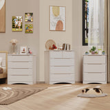 White Dresser for Bedroom with 5 Drawers, Wood Tall Chest of Drawers, Built-in Handle Drawers for Bedroom, Home, Living Room, Hallway - White