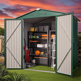 6' x 4' Outdoor Storage Shed with Lockable Door, Aiho Metal Garden Shed, House Storage Sheds Outdoor for Backyard, Garden & Patio Organization - Green