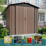 Asofer Shed and Outdoor Storage Shed, 6' x 4' Steel Tool Shed for Outside, Anti-Corrosion Storage House, Brown