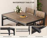 Dinning Table for 4, Kitchen Table and 2 Chairs for 4 with Bench, 4 Piece Dining Table Set for Small Space, Apartment - Gray