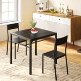 Dining Table Set for 2, 3 Piece Kitchen Table and Chairs Set for Dining Room & Kitchen-Black