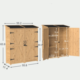 52  “W Wooden Outdoor Storage for Garden, Lawn, Patio - Natural