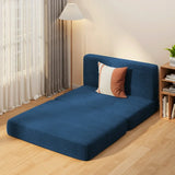 Futon Sofa Bed,Lofka 76"D Convertible Couch with Soft Cushion for Living Room|Dorm Room, Blue