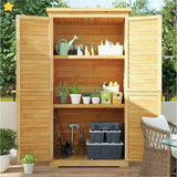 Outdoor Storage Cabinet Garden Shed w/ Asphalt Roof, Wooden