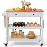 Kitchen Utility Cart with Drawer and Shelves for Home - White