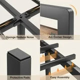 Asofer Full Size Bed Frame, Wood Platform Bedframe, Metal Support, No Squeak, Easy Assembly, Retro