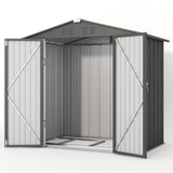 Asofer Outdoor Storage Shed 6 x 4 FT with Double Lockable Doors, Tool shed Clearance for Patio Lawn, Dark Gray