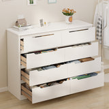 Asofer 8 Drawer Dresser for Bedroom, White Wood Storage Cabinet, Double Dresser for Bedroom Living Room
