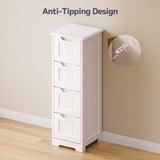 Asofer 4-drawer Wooden Storage Cabinet,  33"H for Bathroom, Bedroom, Living room, Corridor