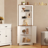 160cm Tall Corner Cabinet - White