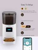 Faroro Automatic Cat Feeder 2.4G WiFi Enabled Smart Food Dispenser for Cats and Small Dogs with App Control, Programmable Timer, Distribution Alarms and Voice Recorder Up to 15 Meals per Day 6L