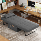 Noelse Sleeper Chair Bed 4 in 1 Sofa Bed, Convertible Chair Assembly-Free Folding Ottoman with Adjustable Backrest and Pillow for Living Room, Office, Dark Gray