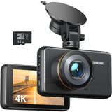 Dash Cam, 4K 2160P /1080P Night Vision Car Dash Camera, Parking Monitoring Car Camera with G-Sensor ,Loop Recording, 32GB MicroSD Card,iZEEKER