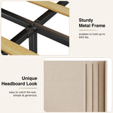 Bed Frame with  Headboard  - Beige