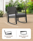 Aiho 3 Pieces Patio Set Outdoor Wicker Furniture Sets with Coffee Table for Yard，Home,Lawn,Balcony, Bistro (Gray)