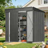 6x4 FT Shed and Outdoor Storage Clearance with Lockable Doors, Waterproof & Rust-Resistant for Outdoors | Dark Grey