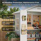 Asofer 6x4.4 ft HDPE Resin Storage Shed with Floor, Lockable Double Doors & Vents, Grey Weatherproof Outdoor Tool Shed for Backyard Patio Lawn