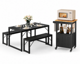 Asofer 5-piece Dining Furniture Sets, Dining Table Set for 4 and Kitchen Island Cart with Drawer For Small Space and Apartment