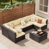 Aiho 7-piece Outdoor Sofa set for Patio - Beige