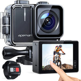 APEMAN A100s Action Camera 4K 50fps Touchscreen Ultra HD 20MP WiFi Sports 40M Dual 1350 mAh Batteries