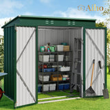 6'x 4' Outdoor Storage Shed with Lockable Doors & basic frame for Backyard Patio Lawns-Green