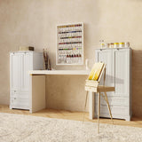 Asofer 63" Pantry Cabinet, 2-Drawer Freestanding w/Doors & Shelves, White