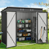 6'x 4' Outdoor Storage Shed with Lockable Doors & basic frame for Backyard Patio Lawns-Gray