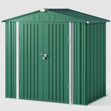 6' x 4' Outdoor Storage Shed with Lockable Door, Aiho Metal Garden Shed, House Storage Sheds Outdoor for Backyard, Garden & Patio Organization - Green