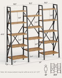 The Modern Triple Wide 5-Tiers Industrial Bookshelf with Storage - Retro