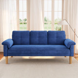 Lofka 69" Loveseat Sofa, Cloud Couch with 7.5" Spring Cushions & Wide Armrests, Modern Linen Fabric Sleeper Sofa for Small Space, Blue