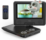 CocoBear Portable DVD Player 10.5 Inch HD with Car Headrest Mount, Swivel Screen, Rechargeable Battery, USB and SD Card, Remote Control, Car Charger, Black