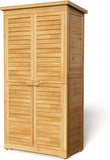 Jolifa Outdoor Storage Shed – Durable Fir Wood Garden Cabinet with Asphalt Roof for Tools and Equipment Storage